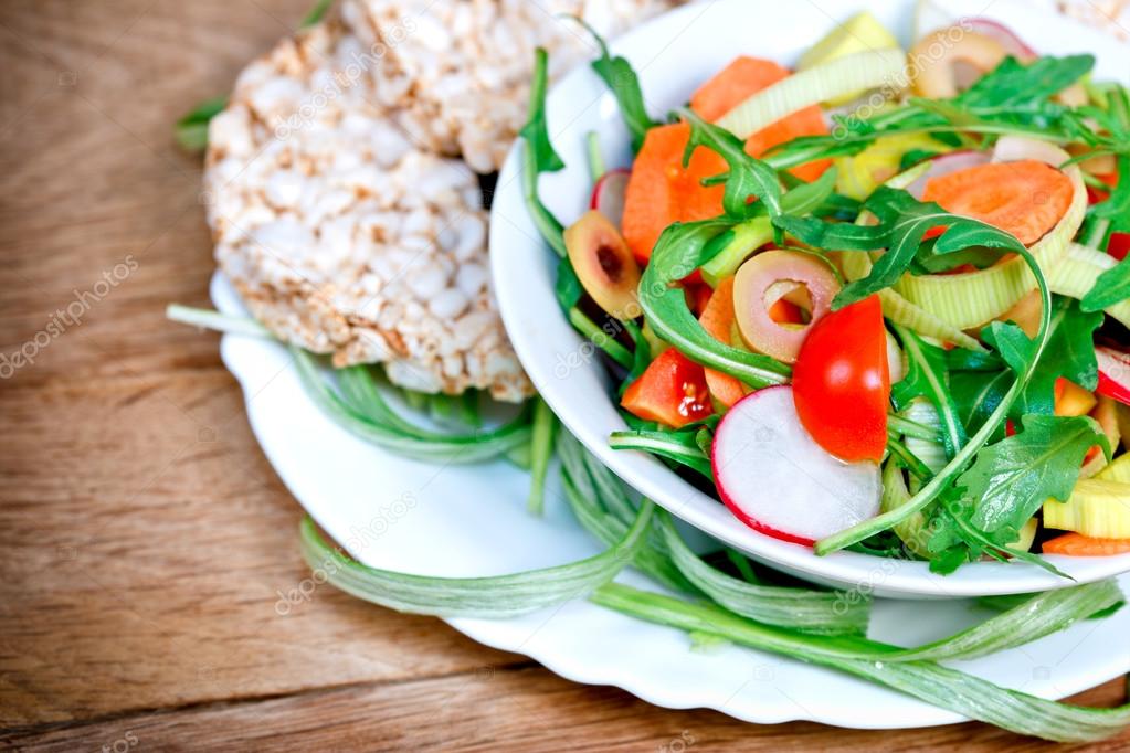 Fresh salad is healthy meal - vegan food