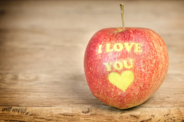 Apple with message — Stock Photo, Image