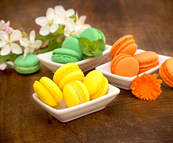 Franska färgglada macaroons — Stockfoto