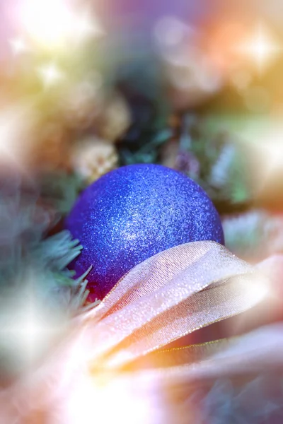 Christmas decoration - blue bauble — Stock Photo, Image