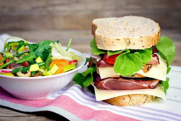 Sandwich with prosciutto — Stock Photo, Image