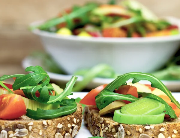 Vegetarische broodjes close-up — Stockfoto