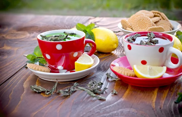 Té de menta en la mesa — Foto de Stock