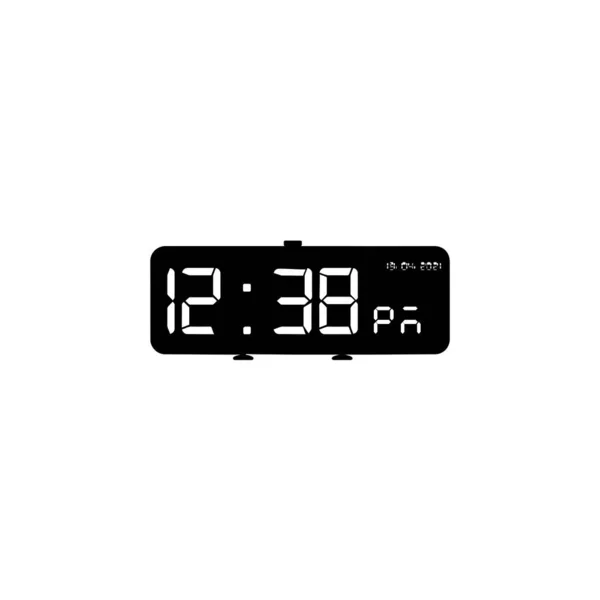 デジタルテーブルクロック デジタル時計ブラックアイコン — ストックベクタ