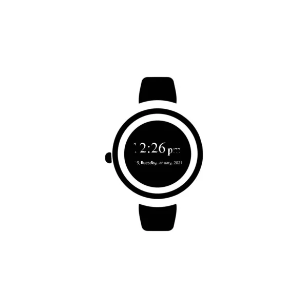 Relógio Digital Mão Relógio Digital Mão Ícone Preto — Vetor de Stock