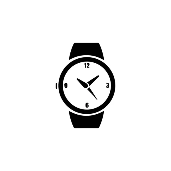 Reloj Digital Reloj Mano Vector Icono Negro — Archivo Imágenes Vectoriales