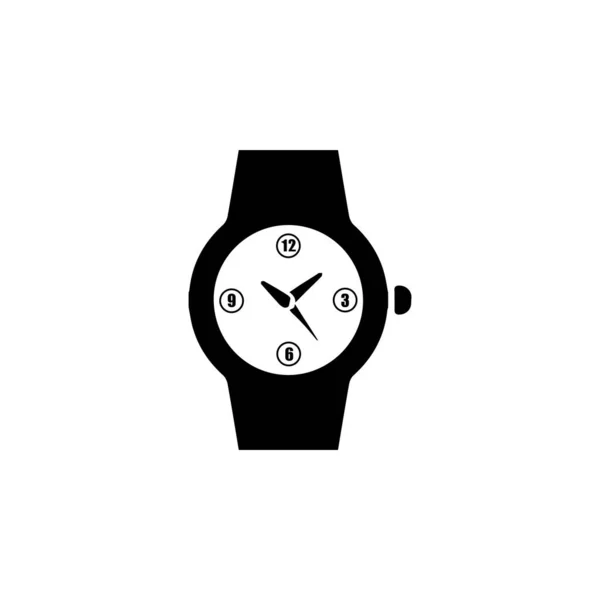 Orologio Digitale Orologio Mano Nero Icona Vettoriale — Vettoriale Stock