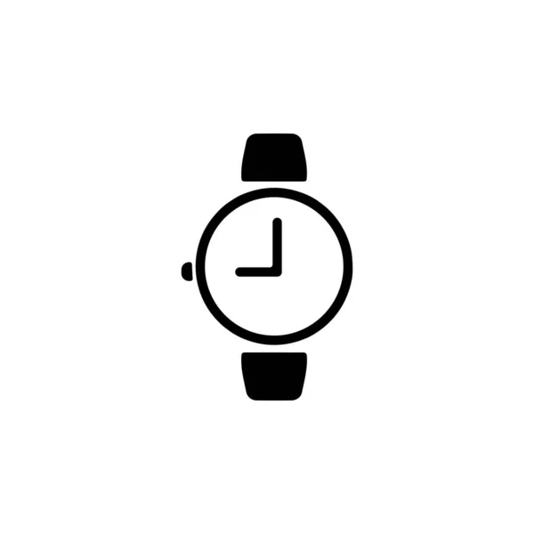 Цифровий Годинник Вектор Чорної Піктограми Ручного Годинника — стоковий вектор