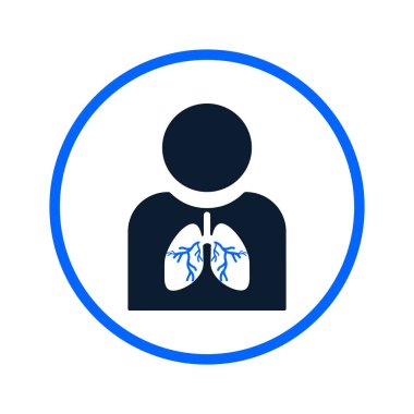 Yaratıcı insan akciğerleri ikon vektörü