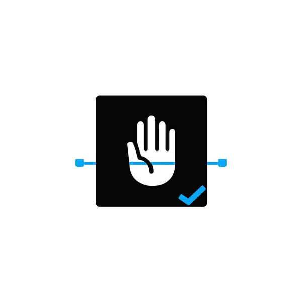 Creative Hand Scanning Authentication Colorful Icon — Stock Vector