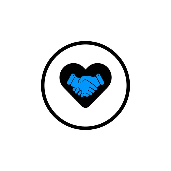 Friendship Handshake Interaction Mutual Icon — Stock Vector