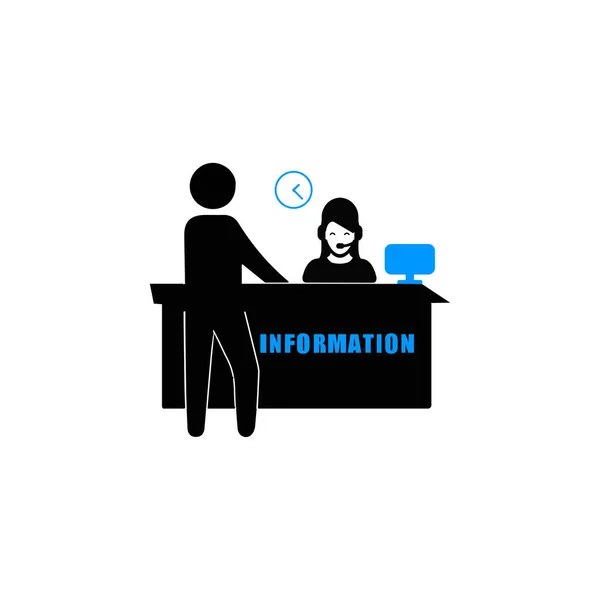 Front Desk Hotel Reception Icon — Stock Vector