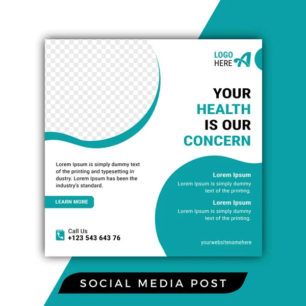 Twoje Zdrowie Jest Naszym Zmartwieniem Social Media Post — Wektor stockowy