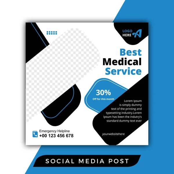 Najlepsza Obsługa Medyczna Social Media Post Design — Wektor stockowy