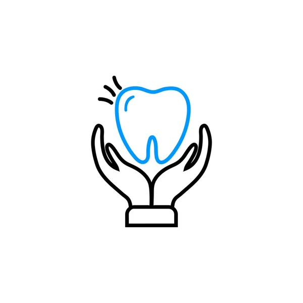 Cartoon Zähne Zahnpflege Zahngesundheit Gesunde Zähne Mundpflege Symbol — Stockvektor