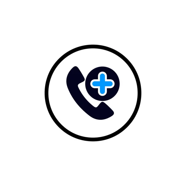 Support Médical Urgence Icône Contact Vecteur — Image vectorielle