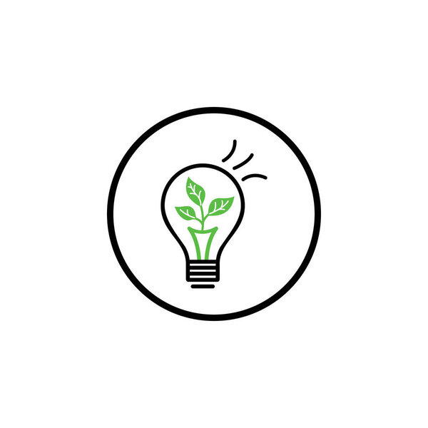 зеленые технологии электрическая лампочка значок
