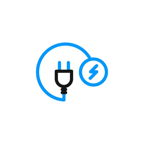 Moderno Enchufe Eléctrico Sostenible Vector Icono — Vector de stock