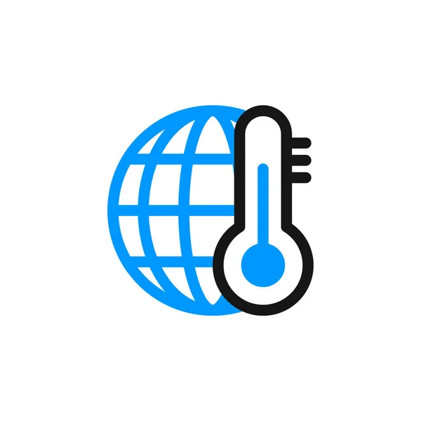 Ícone Aquecimento Global Temperatura Mundial — Vetor de Stock