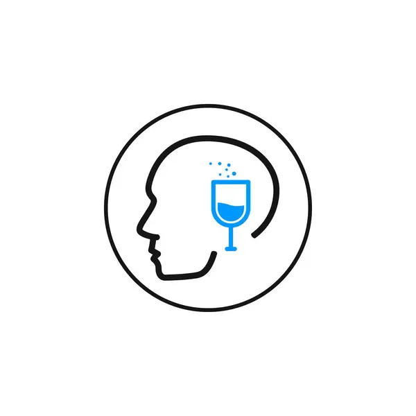 Bierglas Trinken Bar Think Icon Ikone Der Menschlichen Physiologie — Stockvektor