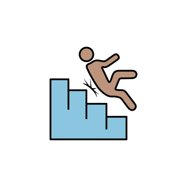 Escalier Briser Homme Accident Icône Vecteur — Image vectorielle