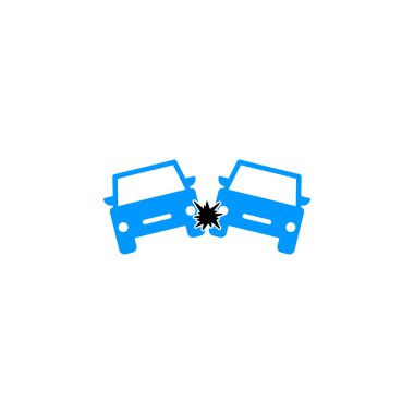 Araba ve araba aciliyeti kaza ikonu vektörü