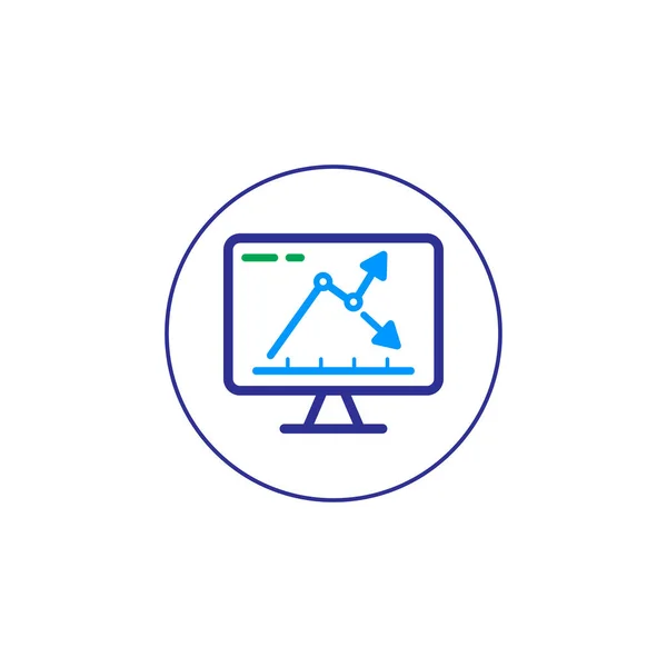 Bedrijfsgroei Analyse Grafiek Pictogram Vector — Stockvector