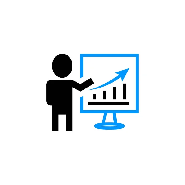 Bedrijfsgroei Analyse Grafiek Pictogram Vector — Stockvector