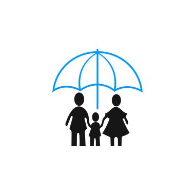 hayat sigortası aile ikonu vektörü küçük aile