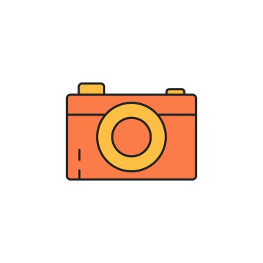 Yaz fotoğrafçılık kamerası ikon vektörü