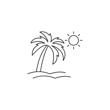 yaz palmiyesi simgesi vektörü