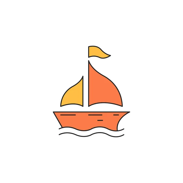 夏季海洋旅游船图标矢量 — 图库矢量图片