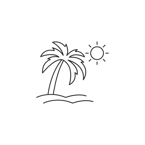 Verano Palmera Icono Vector — Archivo Imágenes Vectoriales