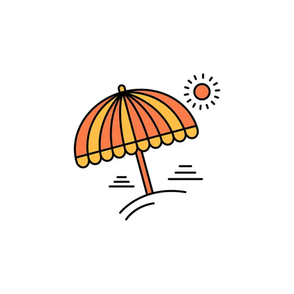 夏季海滩太阳伞图标矢量 — 图库矢量图片