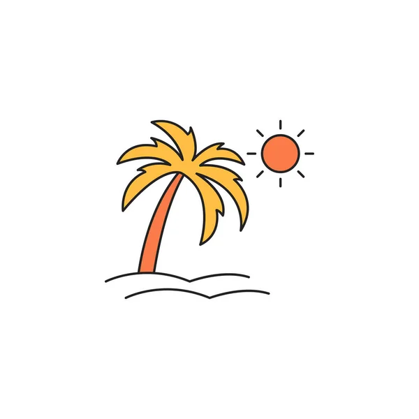 Verano Palmera Icono Vector — Archivo Imágenes Vectoriales