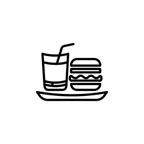 Bebidas Jugo Hamburguesa Icono Vector — Vector de stock