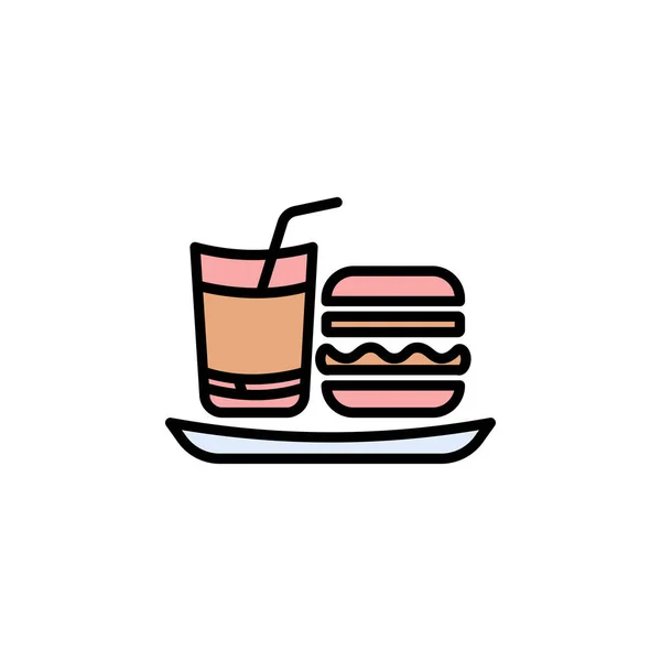 Getränke Saft Und Burger Symbol Vektor — Stockvektor