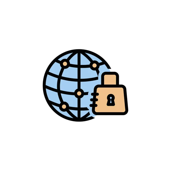 Web Internet Sicurezza Blocco Icona Vettoriale — Vettoriale Stock
