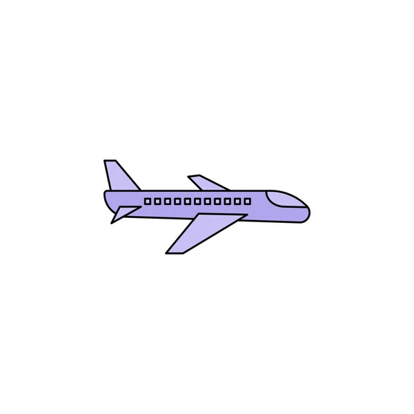 Avião Decolagem Ícone Voo Avião Avião Ícone Viagem — Vetor de Stock
