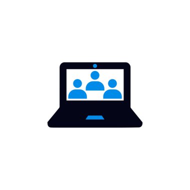 Grup video konferansı veya toplantı simgesi vektörü