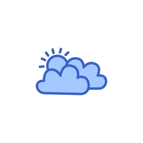 Sol Nube Tiempo Icono Vector — Vector de stock