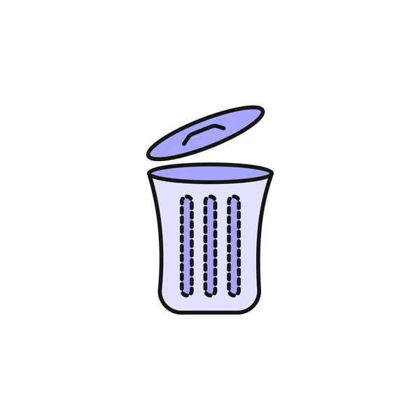 Papelera Lata Borrar Icono Basura — Vector de stock