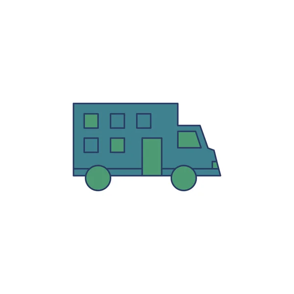 Camper Camping Outdoors Recreational Vehicle Icon — Stock Vector
