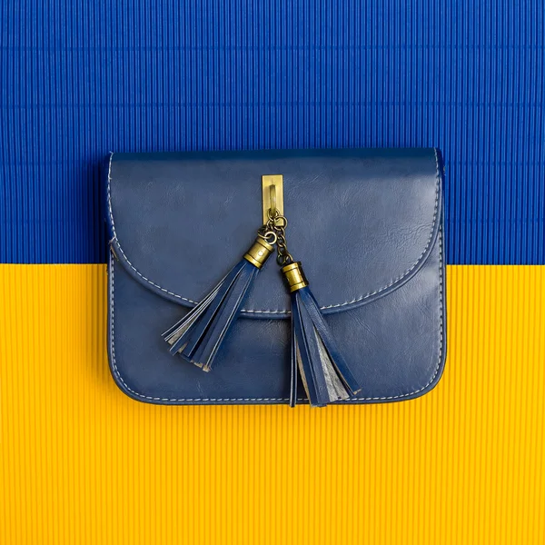 Trendi Vintage kék táska. divat-részletek — Stock Fotó