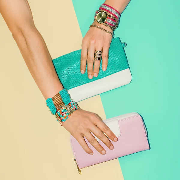 Fashionable Ladies Clutches and accessories. Choose your styl — Stock Photo, Image