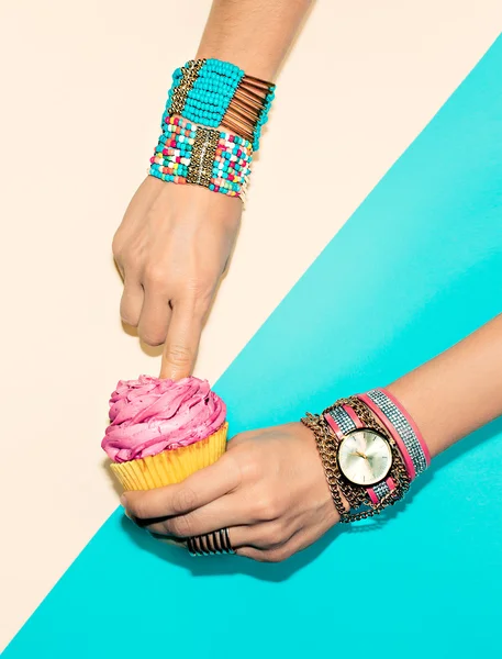 Me encanta Sweets. Accesorios Love. Pastel colores tendencia . — Foto de Stock