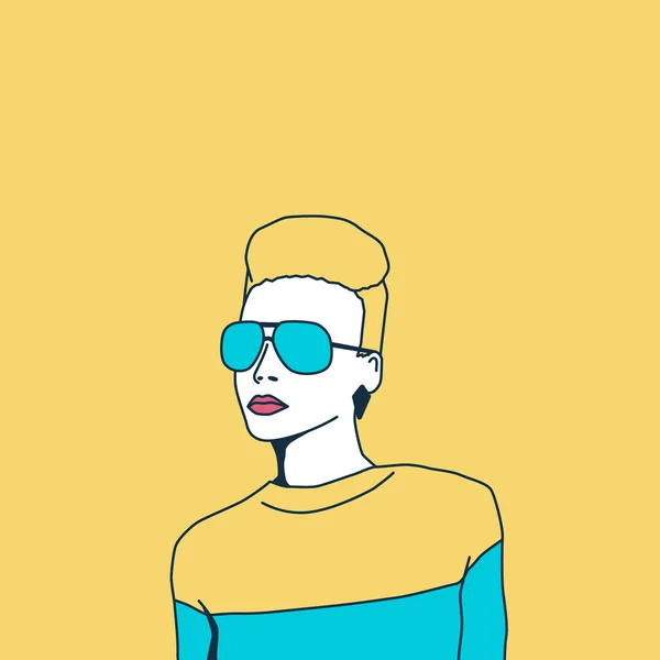 Vintage blondýna. Módní styl Pop-Art. — Stockový vektor