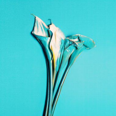 Calla boya mavi. Özel minimalizm sanat.