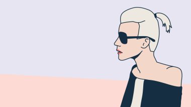 Moda sarışın. Minimalizm. Pop sanat tarzı.