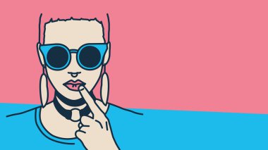 Pop Art moda kız. Şık art